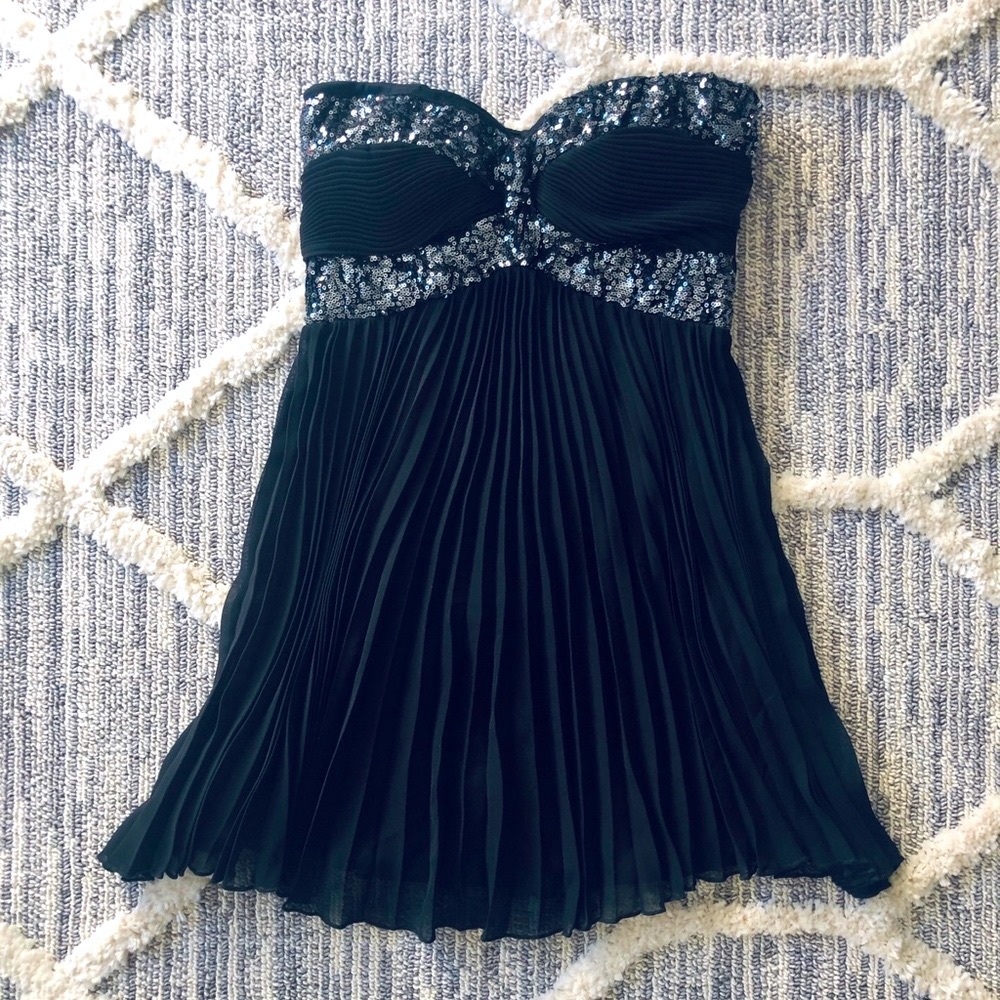 ASOS - Rare London empire waist pleated dress with sequins detail